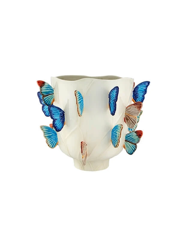 Bordallo Vaas met vlinders ø 45,5 cm aardewerk wit Bordallo Vaas Met Vlinders ø 45,5 Cm Aardewerk Wit -Exporteren Oldenhof winkel 0005454 cloudy butterflies vaso 40 1