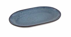Oldenhof 1821 Ovale Serveerschaal ø 16 X 23 Cm Aardewerk Indigo Spickel Blauw