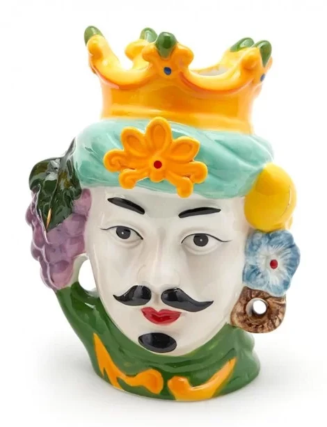 Oldenhof Siciliaans hoofd man M ø 12 cm x 17 cm aardewerk groen Oldenhof Siciliaans Hoofd Man M ø 12 Cm X 17 Cm Aardewerk Groen -Exporteren Oldenhof winkel 016825 70m