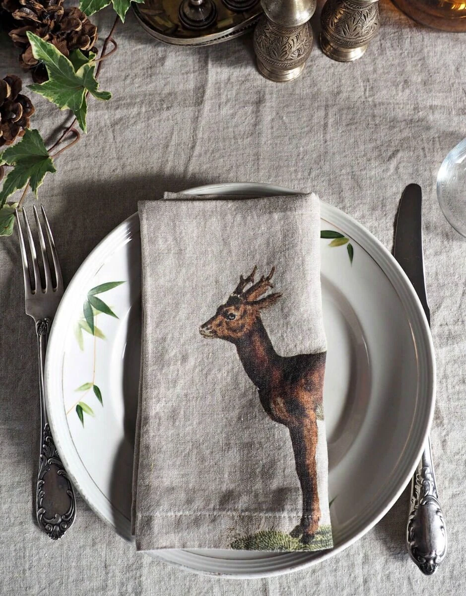 Oldenhof Wild Animals servet 45 x 45 cm linnen 6 stuks Oldenhof Wild Animals Servet 45 X 45 Cm Linnen 6 Stuks -Exporteren Oldenhof winkel 1 2