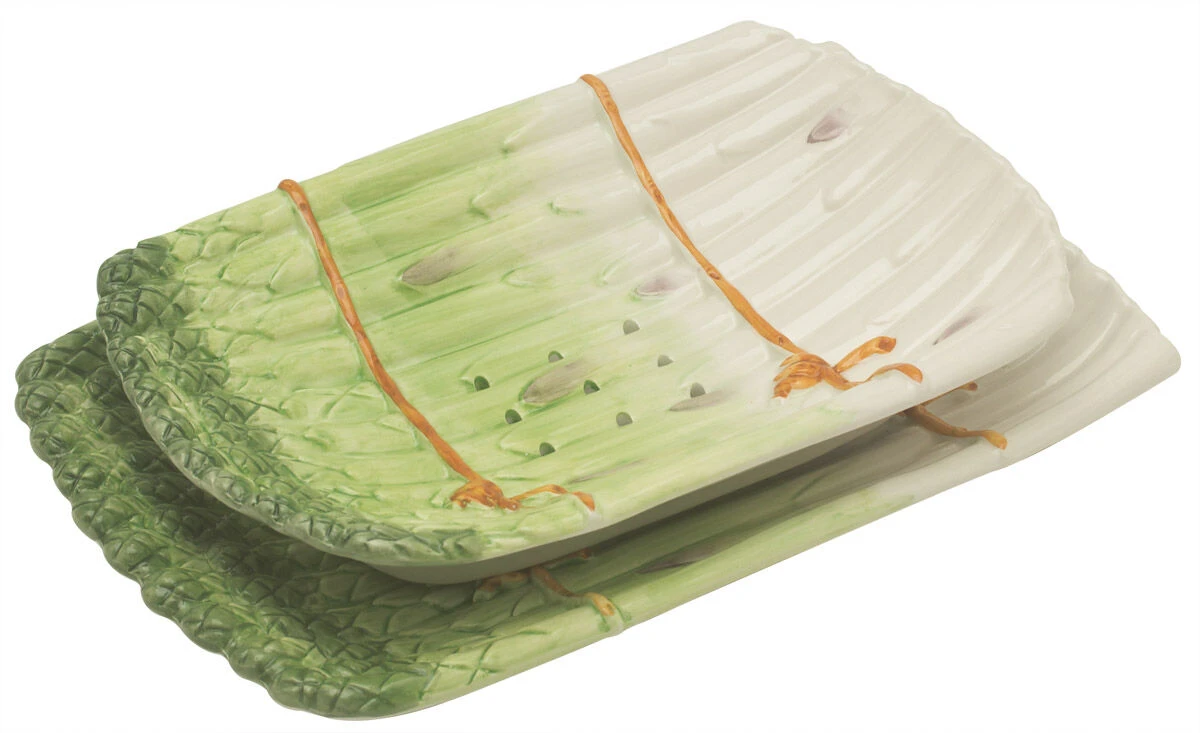 Oldenhof uitlekschaal met onderbord voor asperges aardewerk groen Oldenhof Uitlekschaal Met Onderbord Voor Asperges Aardewerk Groen -Exporteren Oldenhof winkel 4167 82933 1