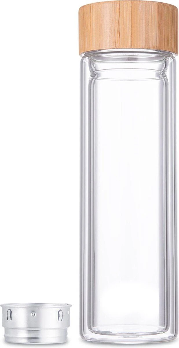 Oldenhof drinkfles dubbelwandig met theefilter 400 ml glas Oldenhof Drinkfles Dubbelwandig Met Theefilter 400 Ml Glas -Exporteren Oldenhof winkel