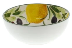 Oldenhof Ronde Schaal Met Citroenen En Olijven ø 21 Cm Aardewerk Wit -Exporteren Oldenhof winkel 6522 100392 3