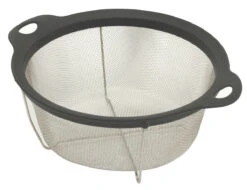 Oldenhof Staande Zwarte Zeef Rond 25,5 Cm Rvs Zwart