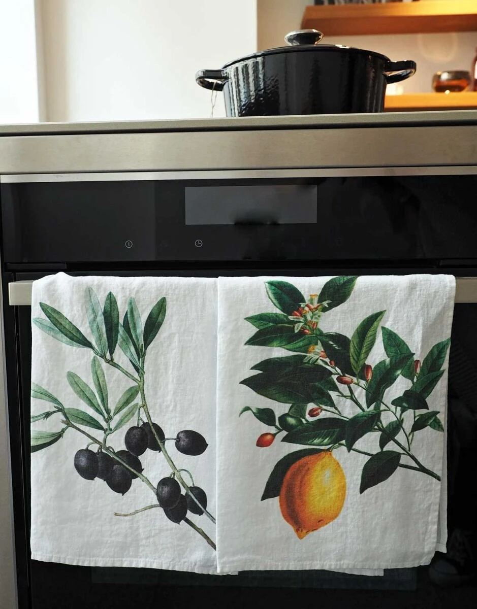 Oldenhof Olives & Lemon handdoek 42 x 60 cm linnen 2 stuks Oldenhof Olives & Lemon Handdoek 42 X 60 Cm Linnen 2 Stuks -Exporteren Oldenhof winkel lemon and olive kitchen towels 2