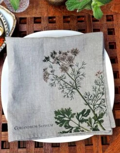 Oldenhof Herbs Servet 45 X 45 Cm Linnen 6 Stuks -Exporteren Oldenhof winkel linen napkins spice herbs floral linoroom 2