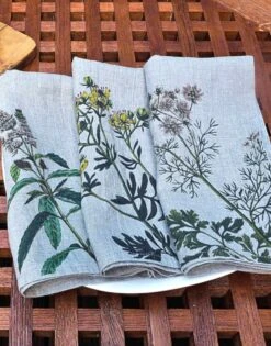 Oldenhof Herbs Servet 45 X 45 Cm Linnen 6 Stuks