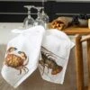 Oldenhof Crab & Lobster Handdoek 42 X 60 Cm Linnen 2 Stuks -Exporteren Oldenhof winkel linoroom kitchen towels sea animals vertical lr13