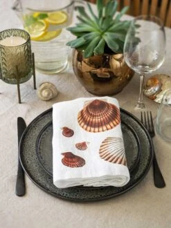 Oldenhof Sea Animals Servet 45 X 45 Cm Linnen 6 Stuks -Exporteren Oldenhof winkel linoroom napkins sea animals vertical lr18