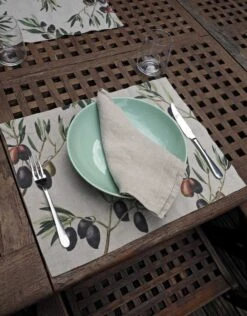 Oldenhof Olives Placemat 35 X 48 Cm Linnen 2 Stuks -Exporteren Oldenhof winkel olive print linen placemats 2