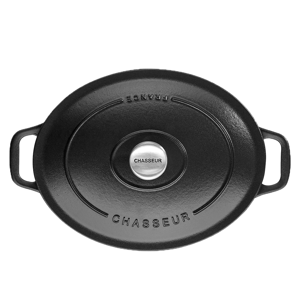 Chasseur braadpan ovaal 6 liter ø 31 cm gietijzer mat zwart Chasseur Braadpan Ovaal 6 Liter ø 31 Cm Gietijzer Mat Zwart -Exporteren Oldenhof winkel oval casserole black01 1