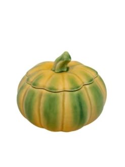Bordallo Pompoen Pot Met Deksel 1,5 Liter Aardewerk Geel/groen