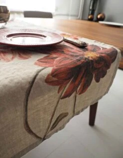 Oldenhof Dahlia Tafelloper 46 X 136 Cm Linnen 5 Oldenhof Dahlia Tafelloper 46 X 136 Cm Linnen -Exporteren Oldenhof winkel red floral linen table runner linoroom 2
