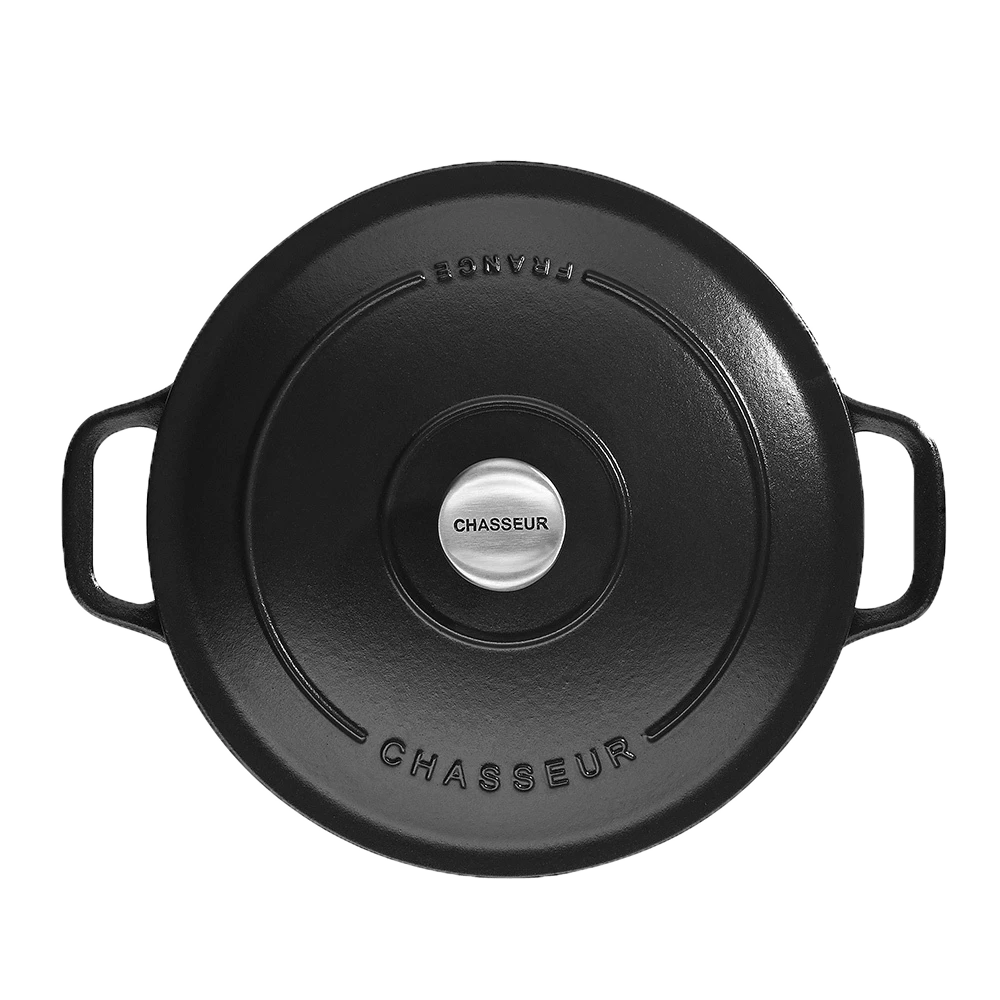 Chasseur braadpan 4 liter ø 24 cm gietijzer mat zwart Chasseur Braadpan 4 Liter ø 24 Cm Gietijzer Mat Zwart -Exporteren Oldenhof winkel round casserole black01