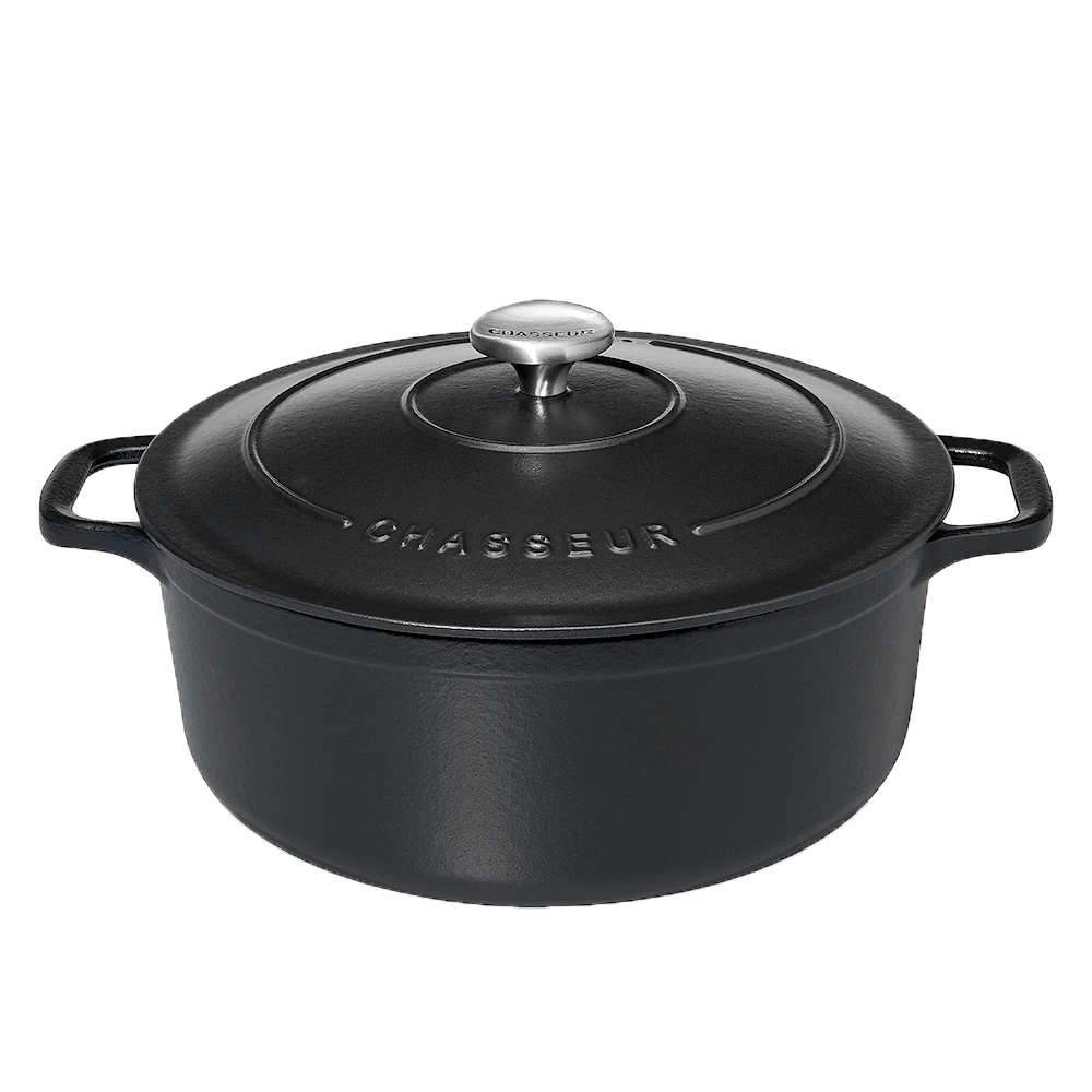 Chasseur braadpan 4 liter ø 24 cm gietijzer mat zwart Chasseur Braadpan 4 Liter ø 24 Cm Gietijzer Mat Zwart -Exporteren Oldenhof winkel round casserole black02