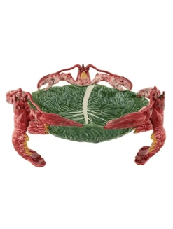 Bordallo Koolblad Schaal Met Kreeften ø 49,5 Cm Aardewerk Groen